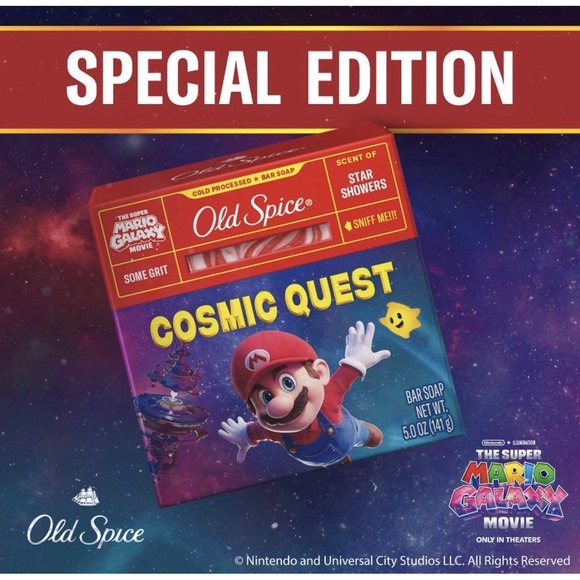 Old Spice Other - Old Spice Mario Galaxy Cosmic Quest Star Shower Bar Soap Nintendo Super Rare